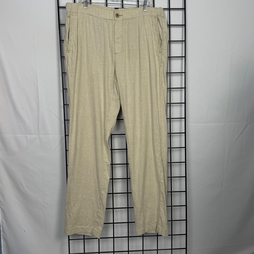 Tommy Bahama Linen Blend Casual Pants  Mens XL Beige Resortwear Beach Coastal